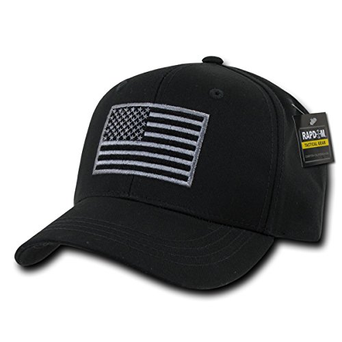Rapdom Tactical Embroidered Operator Cap, USA, Black