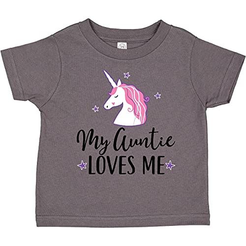 inktastic My Auntie Loves Me Unicorn Toddler T-Shirt 5-6 Charcoal Grey 2fc53