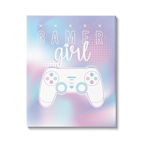 Stupell Industries Gamer Girl Pastel Typography Video Game Controller, Design by Angela Nickeas