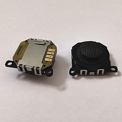 IJJ Replacement Parts Analog 3D Button Thumbstick Stick Joystick Rocker with Cap for PSP 1000 1001 -Black 2PCS，PSP 2-Axis Analog Thumb Joystick