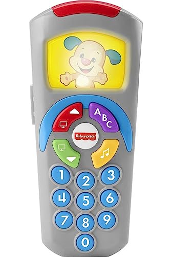 Fisher-Price Laugh & Learn Baby Learning Toy Puppy’s Remote Pretend TV Control with Music and Lights for Ages 6+ Months