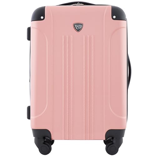 Travelers Club Chicago Hardside Expandable Spinner Luggages, Rose Gold, 20' Carry-On