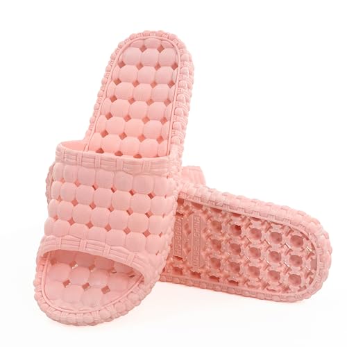 BAMALA Shower Shoes Quick Drying Non-slip Slippers Women Men Shower Sandals With Drain Holes Open Toe House Summer Bathroom Slides for Bedroom Pool College Dorm Gym Beach