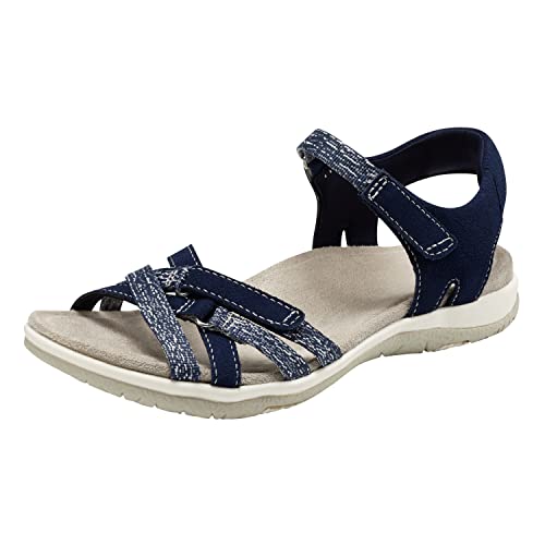 Earth Origins Women’s Sofia Sandals for Casual, Walking and Everyday - Navy - 7