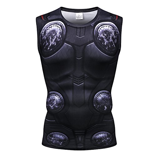 Cosfunmax Superhero Shirt Compression Sports Shirt Runing Fitness Gym Men's Base Layer M