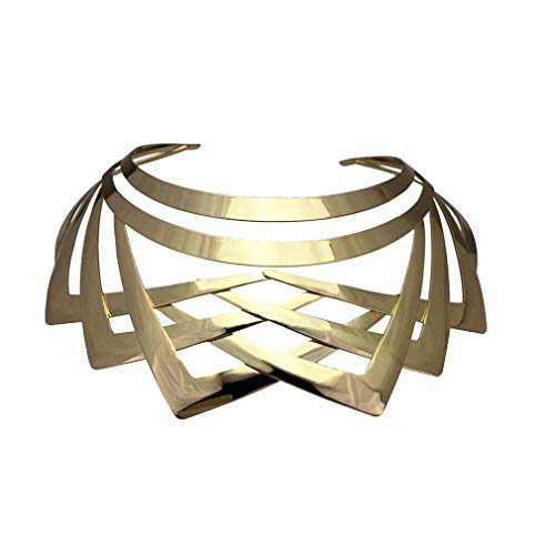YAZILIND Alloy Choker Simple Statement Short Necklace Choker Collar Bib Fashion Costume Jewelry Gift Gold