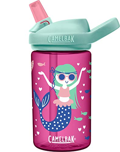 CamelBak eddy+ 14oz Kids Water Bottle with Tritan Renew – Straw Top, Leak-Proof When Closed, Mermaids & Narwhals