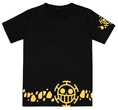 GK-O Trafalgar Law Short Sleeve T-Shirt Cosplay Costume (Asian Size XX-Large) Black