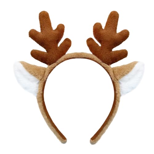 SIOTMERA Reindeer Antlers Headband Animal Ears Deer Antlers Headband Party Cosplay Reindeer Costume for Christmas Halloween