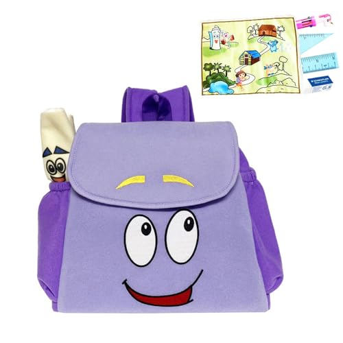 Generic Purple Explorer Backpack with Soft Velvet and Canvas Interior Perfect for Halloween,Christmas, and Birthday Parties