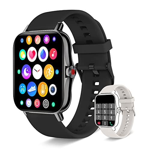 Smart Watch for Men Women(Call Receive/Dial), Iaret Fitness Tracker 1.7' Full Touch Screen Smartwatch for Android iOS Phones Waterproof Activity Trackers with Heart Rate Sleep Monitor Pedometer, Black