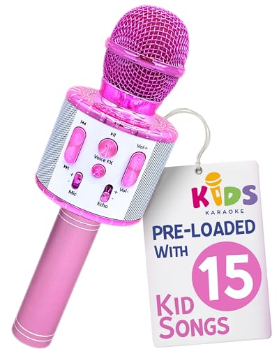 Move2Play, Kids Star Karaoke | Kids Microphone | Includes Bluetooth & 15 Pre-Loaded Nursery Rhymes | Birthday Gift for Girls, Boys & Toddlers | Girls Toy Ages 2, 3, 4-5, 6+ Years Old