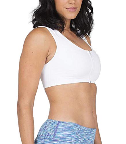 ALIGNMED Posture Sports Bra Seamless | Increase Upper Body Strength & Oxygen Intake | Improve Support During Exercise & Shoulder Mechanics for All Fitness Activities | White, Medium