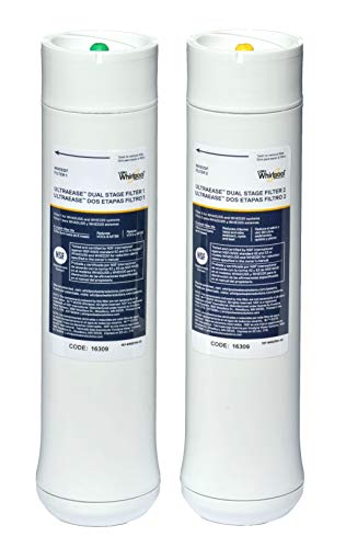 Whirlpool WHEEDF Dual Stage Replacement Pre/Post Water Filters | Fits WHADUS5 & WHED20 Filtration Systems | 1 Set, Pack of 2, Grey , Gray