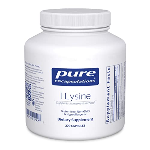 Pure Encapsulations L-Lysine - Essential Amino Acid Supplement for Immune Support & Gum, Lip Health* - with L-Lysine HCl - 270 Capsules