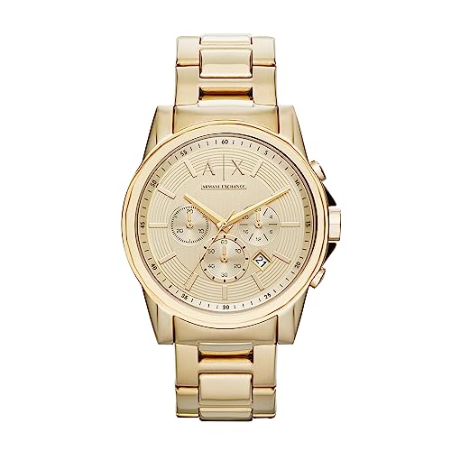 A｜X ARMANI EXCHANGE Men's Chronograph Gold-Tone Stainless Steel Bracelet Watch (Model: A|X2099)