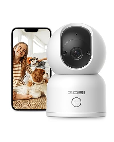 ZOSI Indoor Pan/Tilt Smart Security Camera,C518 2K 360 Degree Baby and Pet Monitor,2.4G/5G Dual-Band WiFi Home Cam with Phone App,Night Vision,Person Detection,2 Way Audio,Cloud & SD Card Storage