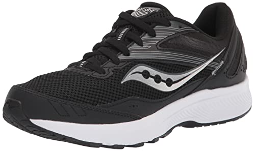 Saucony Men's Cohesion 15 Running Shoe, Black/White, 8.5