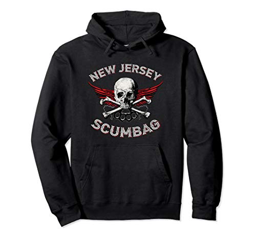 Funny New Jersey Scumbag Vintage Distressed Biker Style Pullover Hoodie