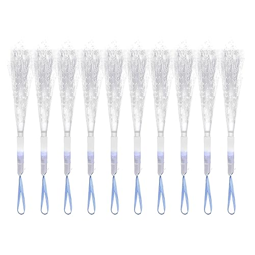 Septpenta 120Pcs Glow Fiber Wands Sticks, LED Light Wands Fiber Optic Wands, 3 Lighting Modes, LED Flashing Sticks Glow Flashing Wands Fiber Optic Wands for Weddings, Bridal Showers