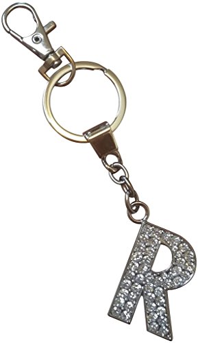 AM Landen Rhinestone Alphabet Letter R Key chain Key Rings Handbags Purse Charms