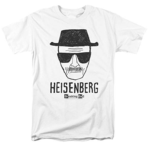 Breaking Bad Hand Drawn Heisenberg T Shirt & Stickers (Medium) White