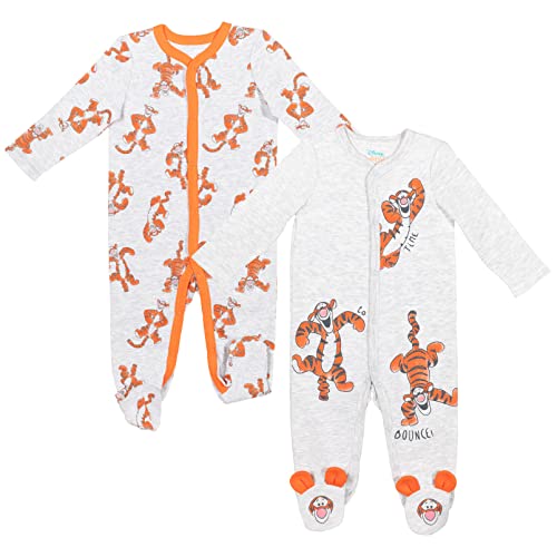 Disney Winnie the Pooh Tigger Infant Baby Boys 2 Pack Snap Sleep N' Play Coveralls 3-6 Months