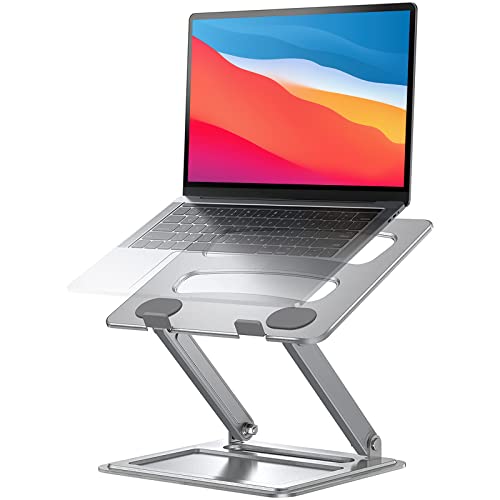 LORYERGO Adjustable Laptop Stand, Portable Riser for 17.3inch Laptops, Adjustment for Desk, Holds Up to 17.6lbs Notebook - Sliver