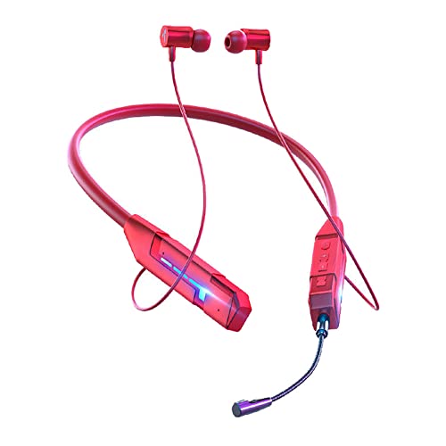 Amazing 7 Bluetooth Gaming Headset, 72Hours Playtime, Game Music Dual Design, Heavy Bass Stereo, Noise Cancelling Headphones, Wireless Earbud with Mic, Snug Fit Earphones for PS4 Xbox (Red) (cxt-K1)