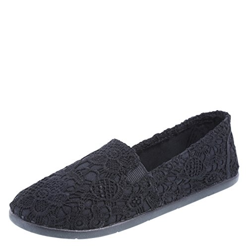 Airwalk Women's Black Floral Crochet Women's Dream Slip-On 9 Regular