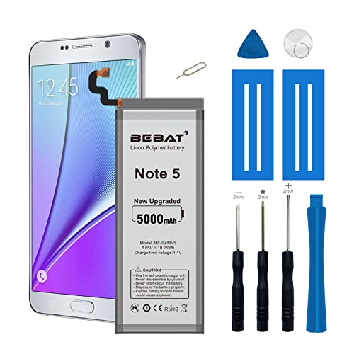 BEBAT Replacement Battery for Samsung Galaxy Note 5,5000mAh High Capacity New 0 Cycle Replacement Battery for Samsung Galaxy Note 5 N920 N920V N920A N920T N920P N920R4 with Repair Tool Kits