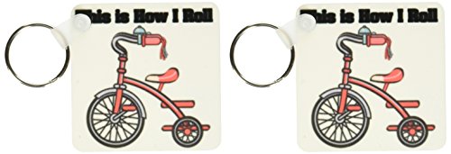 3dRose This Is How I Roll Trike Tricycle Design - Key Chains, 2.25 x 4.5 inches, set of 2 (kc_102625_1)