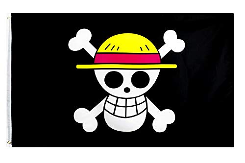 Anime OP Pirate Flag, Luffy's Straw Hat Flag, 35.4 x 59.1 Inches, 90 x 150 cm