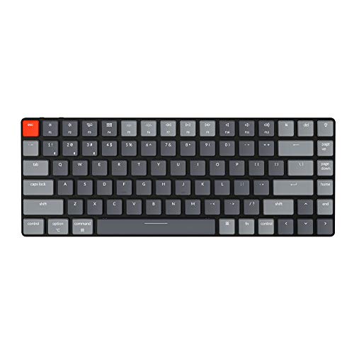 Keychron K3 Ultra-Slim 75% Layout Wireless Wired Mechanical Keyboard, Compact 84 Keys Bluetooth RGB LED Backlit for Mac Windows, Low Profile Gateron Red Switch, Version 2