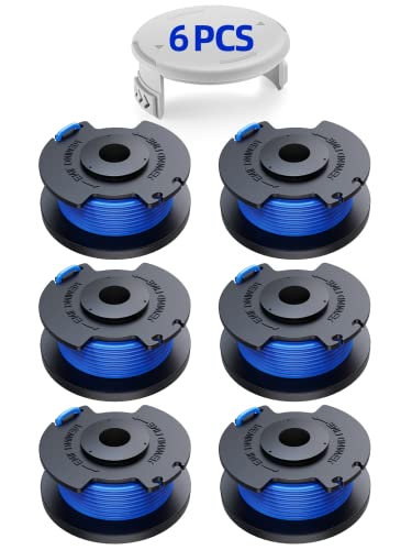 Trimmer String for Ryobi One+,Line String Trimmer Replacement Spool(AC14RL3A) and Cap(AC14HCA),11 FT 0.065-Inch Compatible with Ryobi 18v,24v,40v Cordless String Trimmer(6 Trimmer Line,1 Trimmer Cap)