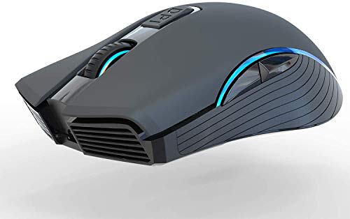 WFB Wireless Mouse Rechargeable Optical Mouse with USB Receiver Portable Gaming,Office Mice 3 Adjustable DPI Levels,6 Buttons for PC,Laptop,Computer,Notebook,MacBook Black