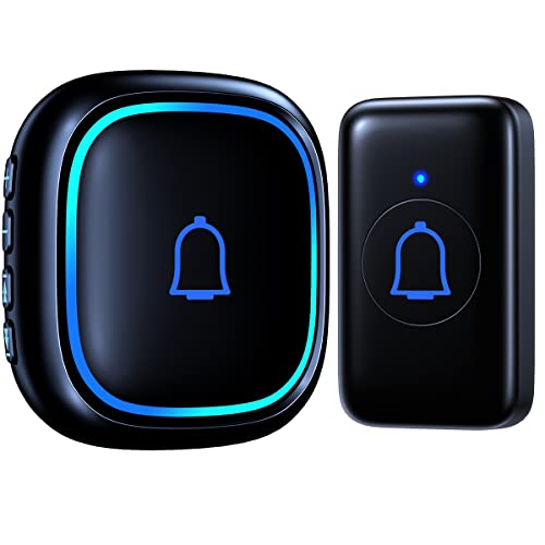 Classroom Doorbell Wireless Doorbell IP66 Waterproof 115dB with 56 Chimes Door Bell Ringer Wireless 1000ft Range Battery Doorbell Chime Kit 7 Levels Volume Mute Mode Doorbells for Home Kid Room Office