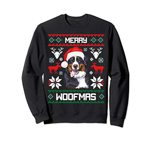Bernese Mountain Dog Gift For Merry Christmas Woofmas Berner Sweatshirt