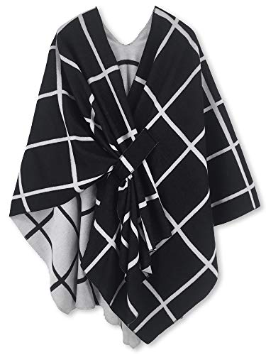 Moss Rose Women Poncho Shawl Cardigan Open Front Elegant Cape Wrap