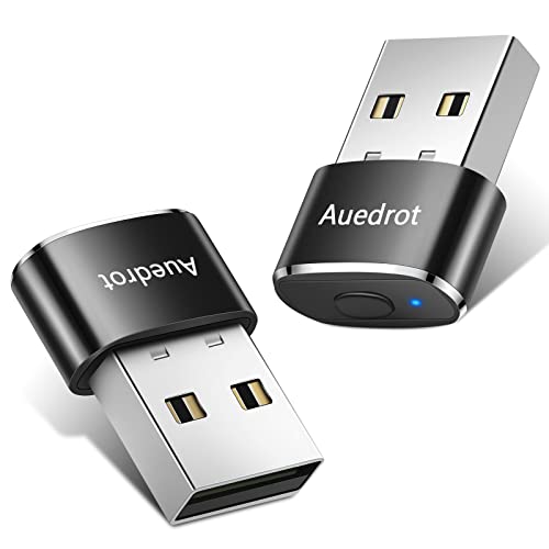 AUEDROT Mouse Jiggler Undetectable Metal USB Mouse Mover with Switch Button, Automatic Mini Mouse Shaker with 2 Jiggle Modes, Plug and Play, Keep Computer/Laptop Awake, Black, 2 PCS