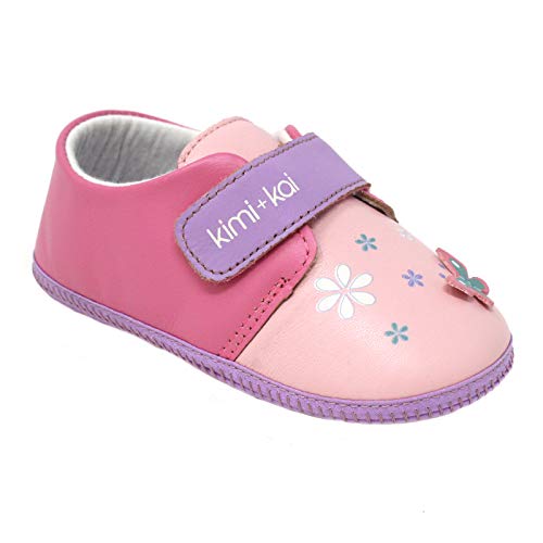 Kimi & Kai Girls First Walker Toddler Baby Butterfly Soft Sole Lambskin Leather Shoes Pink 18-24 Months