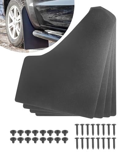 bylikeho 4Pcs Mud Flaps,Car Accessories Universal Splash Guards Car Mud Flap with 20 Pieces 6mm Fastener Rivet Clips,Black Mudflaps Mudguard Fender Flares for Car Pickup SUV