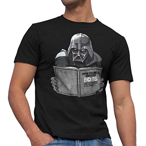 STAR WARS Disney Darth Vader Camiseta Camisa para Hombre Adulto Men T-Shirt Graphic Tee Tshirt for Adult Tee Clothing Extra Large Improving Vader How to Be A Better Boss (Black, X-Large)
