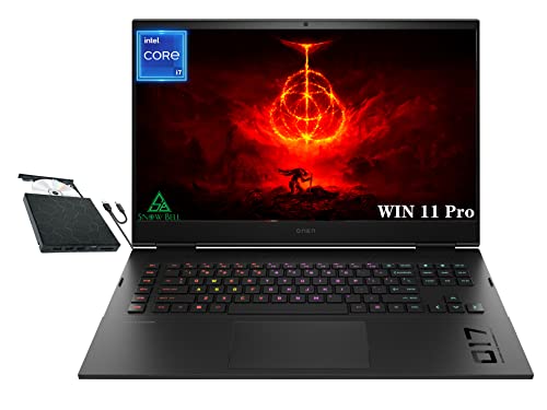 HP OMEN O17 17.3' 165Hz Gaming Laptop, Intel 12th Core i7-12700H, 64GB DDR5 RAM, 4TB PCIe SSD, NVIDIA GeForce RTX 3070Ti, RGB Backlit Keyboard, Win 11 Pro, Shadow Black, Hotface DVD-RW USB Hub