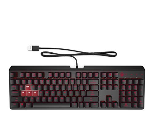 OMEN Encoder Customizable Mechanical Gaming Keyboard with Cherry MX Red Keys, Full N-Key Rollover, LED Backlit, USB (6YW76AA)