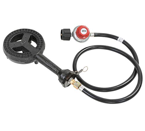 Concord 6' Diameter High Pressure Banjo Jr Burner Head with Brass Orifice and Build in Stand (Burner Head with Regulator Hose)