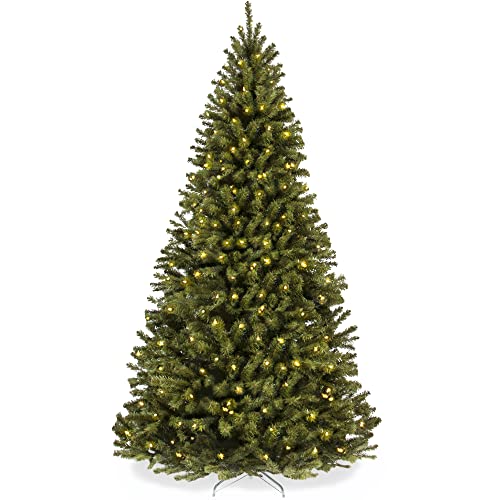 Best Choice Products 9ft Pre-Lit Spruce Artificial Holiday Christmas Tree for Home, Office, Party Decoration w/ 900 Incandescent Lights, 2028 Branch Tips, Easy Assembly, Metal Hinges & Foldable Base