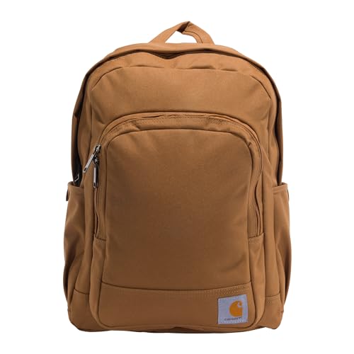 Carhartt 25L Classic Backpack, Durable Water-Resistant Pack with Laptop Sleeve, Brown, One Size