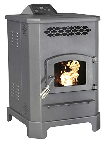 US STOVE 5501S 2,200 Sq. Ft. King Mini Pellet Stove with 20 lb. Hopper and Remote, Medium, Black