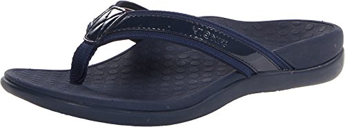 Vionic Women's Tide II Toe Post Sandal - Ladies Flip Flop with Concealed Orthotic Arch Support Navy 7M US